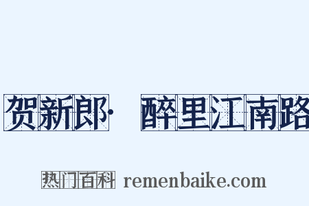 贺新郎·醉里江南路是什么意思的图片